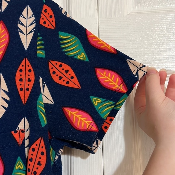 LuLaRoe Colorful Leaf Patterned Size XSmall Hi-Low Midi Dress - Picture 4 of 7